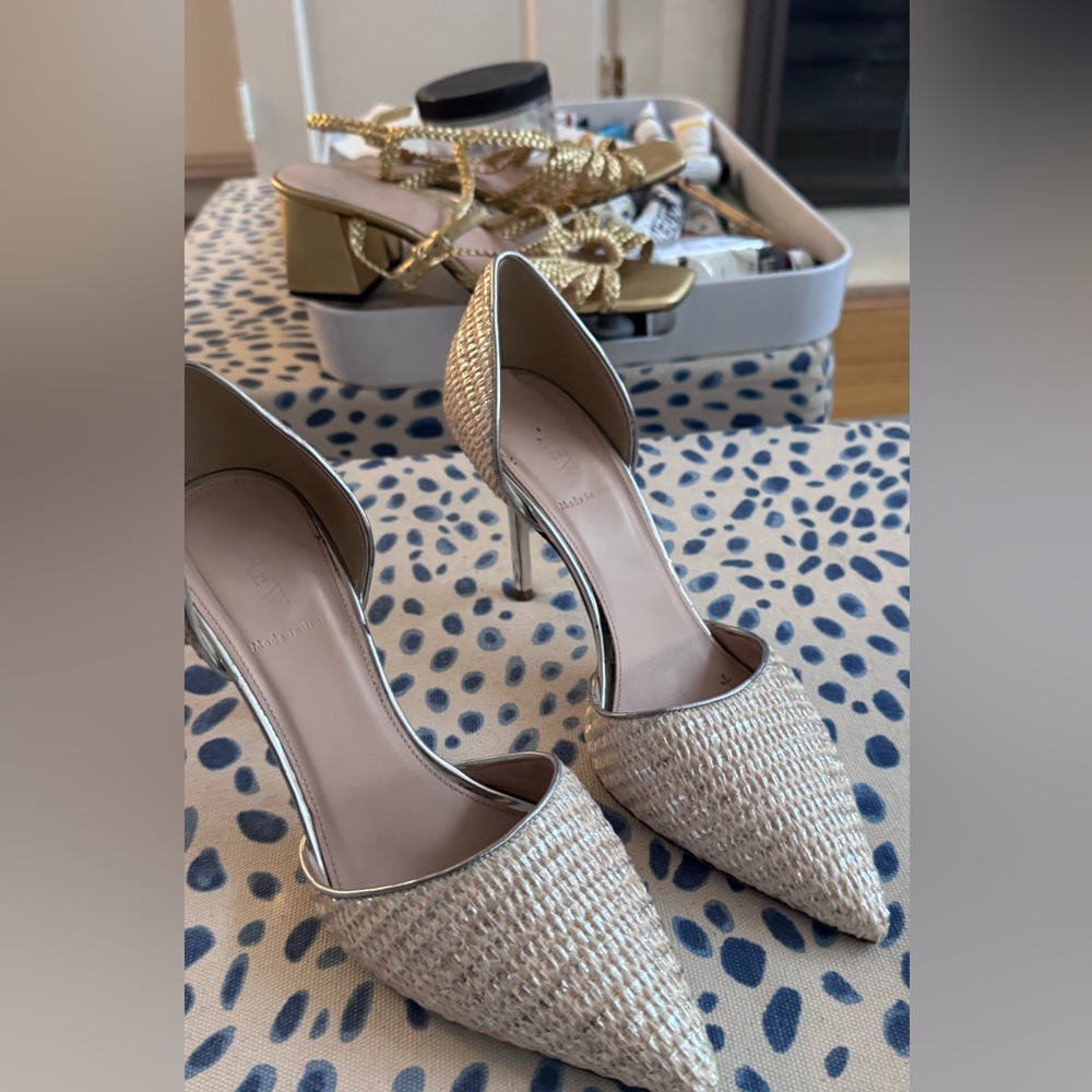 JCrew Elegant Cream Silver Women's Heels